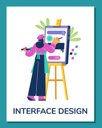interface designer creating layouts for mobile app vector image