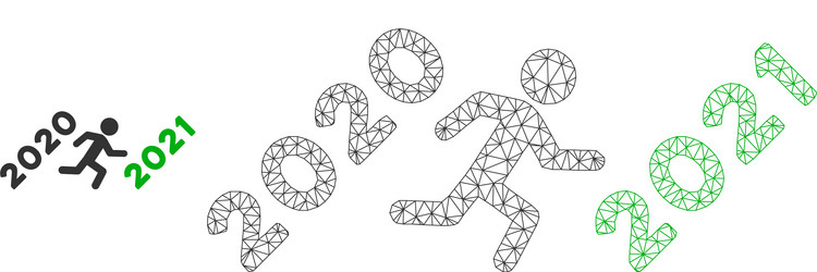 man run to 2021 mesh carcass model vector image