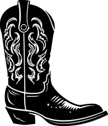 Minimalist Cowboy Boot Silhouette Vector Image