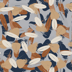 Seamless minimalistic pattern with feathers vector