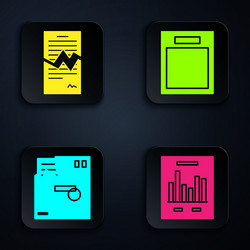 Set document with graph chart torn contract vector