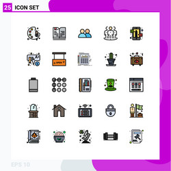 user interface pack 25 basic filled line flat vector image