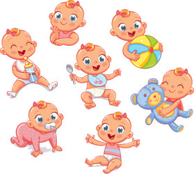 Cute Baby Portraits - Newborn Set vector