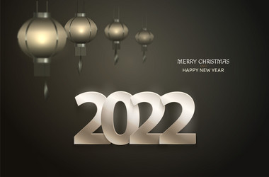 new year golden numbers with lantern retro design vector