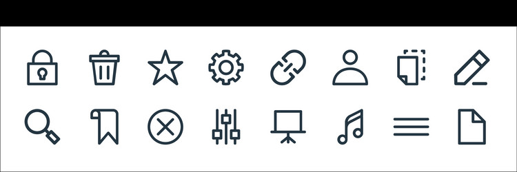 user interface line icons linear set quality vector image