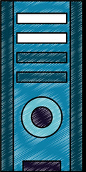 computer cpu tower scribble vector image