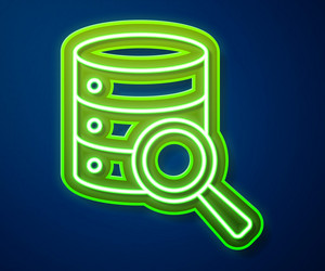 glowing neon line server data web hosting icon vector image