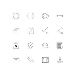 Interface linear thin icons set outlined simple vector