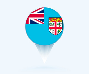 map pointer with flag of fiji vector image