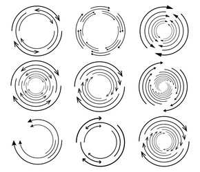 Random circular cycle arrow element spiral vector