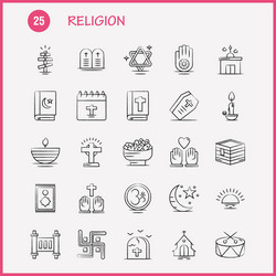 Religion hand drawn icons set for infographics vector