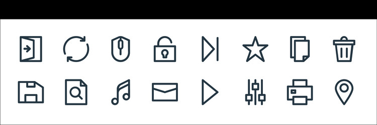 User interface line icons linear set quality vector