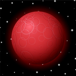 Planet in space with stars shiny cartoon or game vector