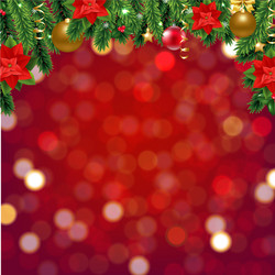 red background with bokeh and border vector image
