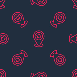 Red line map pointer with star icon isolated vector