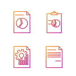 set line document with graph chart vector image