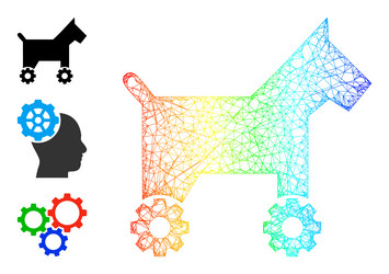 spectral gradient net mesh robotic dog icon vector