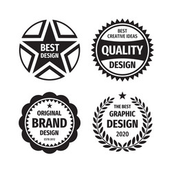 Design graphic badge logo set in retro vector