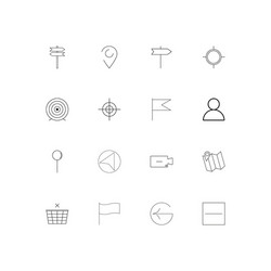 maps and navigation linear thin icons set vector image