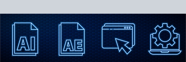 set line web design and development ai file vector image