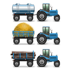 Agricultural tractor set 2 Royalty Free Vector Image