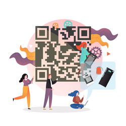 Qr code concept for web banner website vector