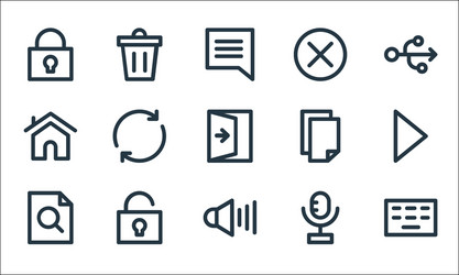user interface line icons linear set quality vector image