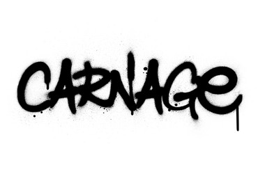 Black Graffiti Carnage - Word Spray Vector Image