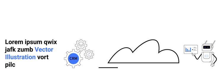cloud technology integration with crm and ai vector image