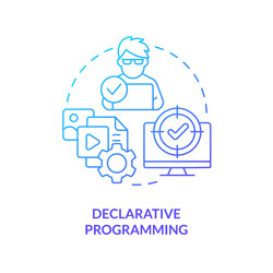 Declarative programming blue gradient concept icon vector