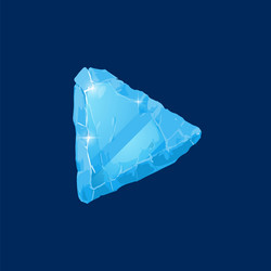 Ice game user interface button blue crystal vector