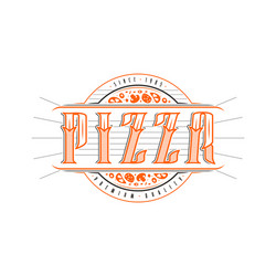 Retro Pizza Label Vector Image