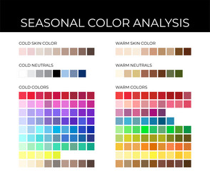 Round seasonal color analysis palettes for winter Vector Image