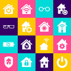set power button smart home settings with wi-fi vector image