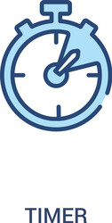 Timer concept 2 colored icon simple line element vector