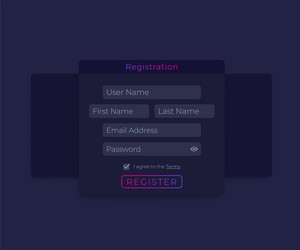 Register form web ui design vector