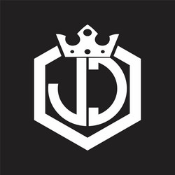 Jc logo monogram with hexagon shape and outline Vector Image