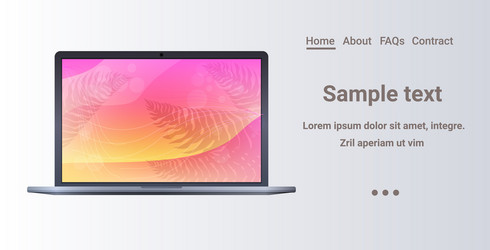 Laptop with colored screen realistic mockup vector