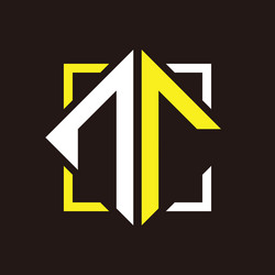 n r initials quadrangle monogram with square vector image