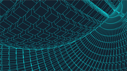 abstract 3d illuminated distorted mesh sphere vector image