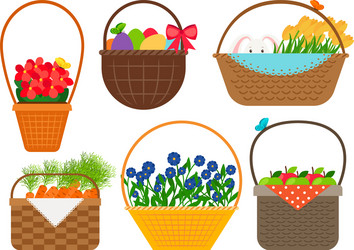 Easter egg basket Royalty Free Vector Image - VectorStock