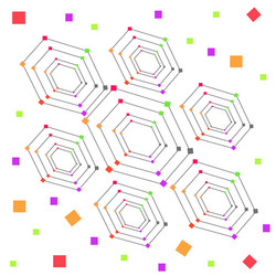 six pointed hexagon concentric pattern on white vector