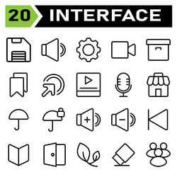 user interface icon set include save storage data vector image