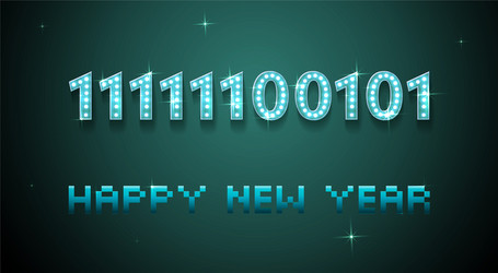 2021 in binary code happy new year greeting card vector