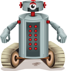 a robot with red buttons vector