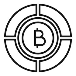 bitcoin pie chart icon outline digital vector