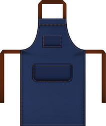 Blue work apron mockup realistic style vector