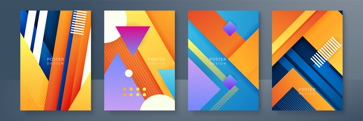 Bright gradient color abstract line pattern vector