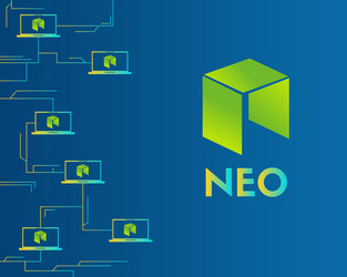 cryptocurrency neo blockchain style background vector image