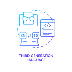 third-generation programming language blue vector image